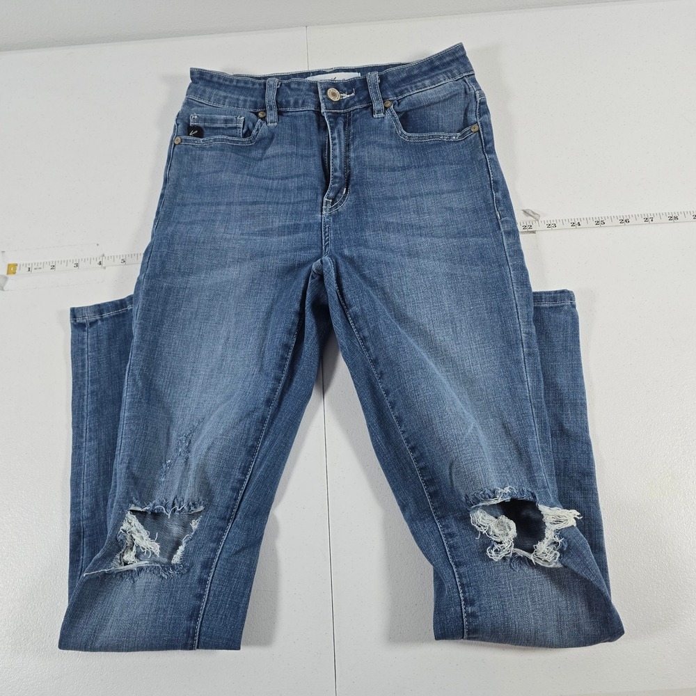 KanCan Womens High Rise Distressed Skinny Jeans Medium Wash‎ KC7311M Size 5/26